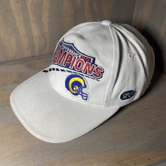 SPL 28 St. Louis Rams 1999 Conference Champions Vintage Hat NFL Football White - Picture 2 of 5